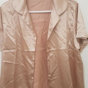 satin nightgown for women with short sleeve shorts